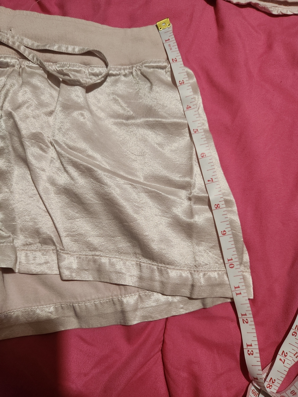 J.Harlow Laura Shiny Satin Blush Pink Two-Piece Pajama Set - Tank & Shorts - Picture 7 of 11